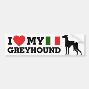 Adesivo Para Carro Eu amo meu galgo italiano