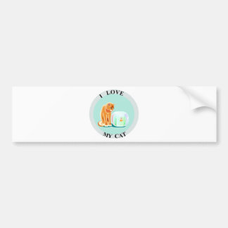 Adesivo Para Carro Eu amo meu gato!