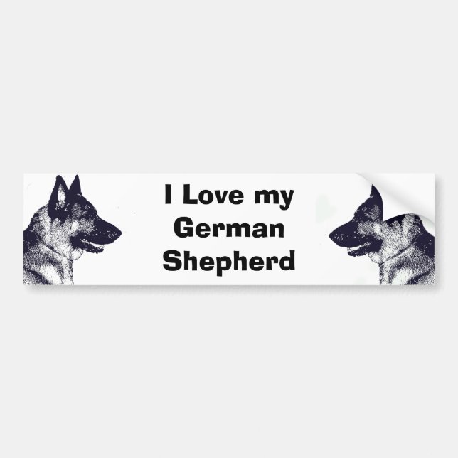 Adesivo Para Carro Eu amo meu german shepherd (Frente)