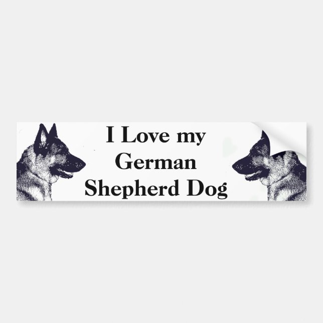 Adesivo Para Carro Eu amo meu german shepherd (Frente)