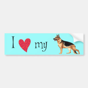Adesivo Para Carro Eu amo meu German shepherd