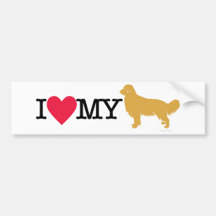 Adesivo Para Carro Eu amo meu golden retriever!