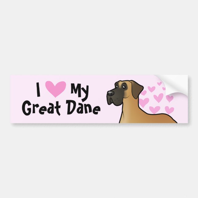Adesivo Para Carro Eu amo meu great dane (Frente)