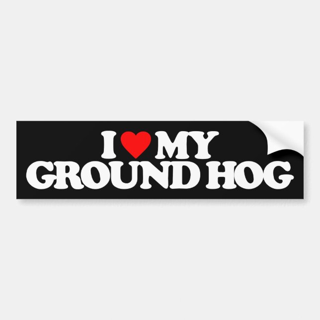 ADESIVO PARA CARRO EU AMO MEU GROUNDHOG (Frente)