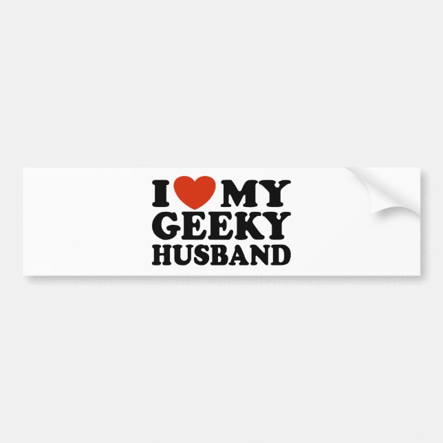 Adesivo Para Carro Eu Amo Meu Marido Geeky (Frente)