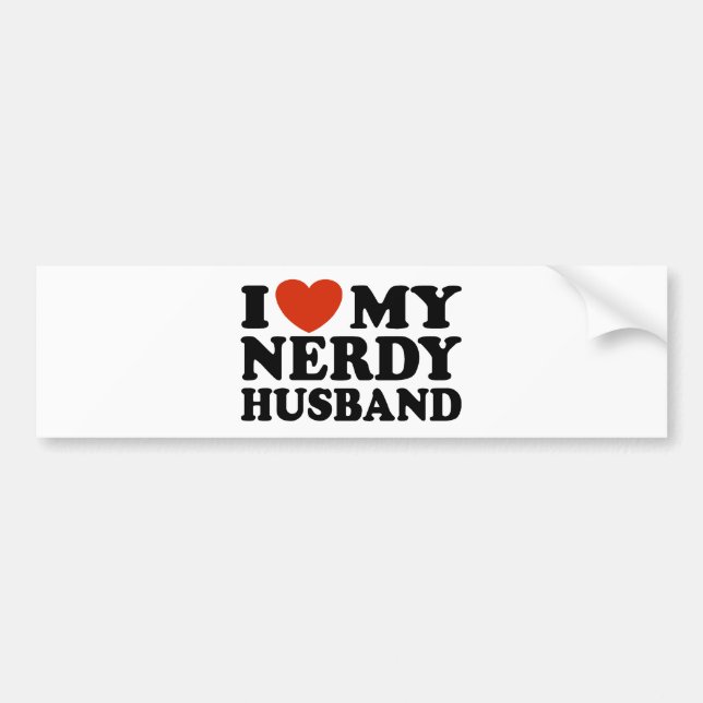 Adesivo Para Carro Eu Amo Meu Marido Nerdy (Frente)