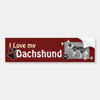 Adesivo Para Carro Eu amo meu modelo de Foto Dachshund