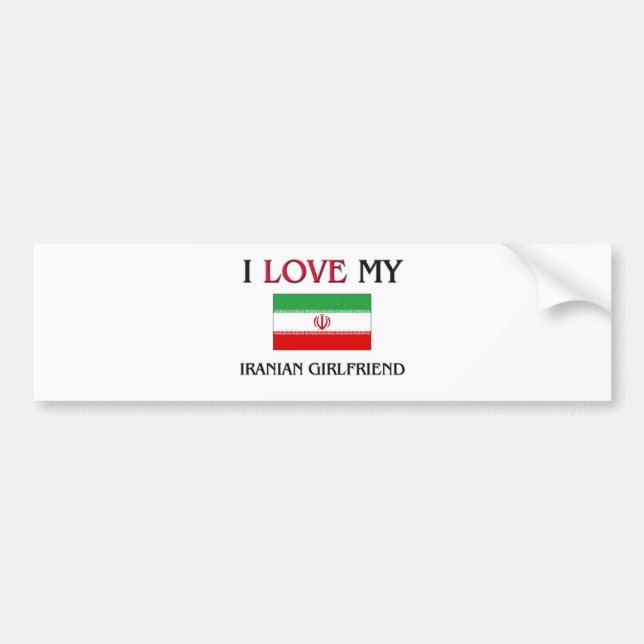 Adesivo Para Carro Eu amo meu namorada iraniano (Frente)