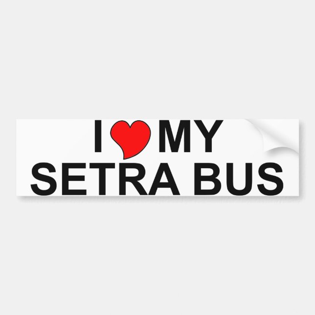 Adesivo Para Carro Eu amo meu ônibus de Setra (Frente)