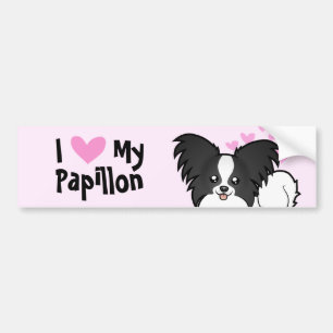 Adesivo Para Carro Eu amo meu Papillon