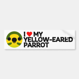 ADESIVO PARA CARRO EU AMO MEU PARRÓGIO AMARELO