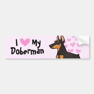 Adesivo Para Carro Eu amo meu Pinscher do Doberman (as orelhas