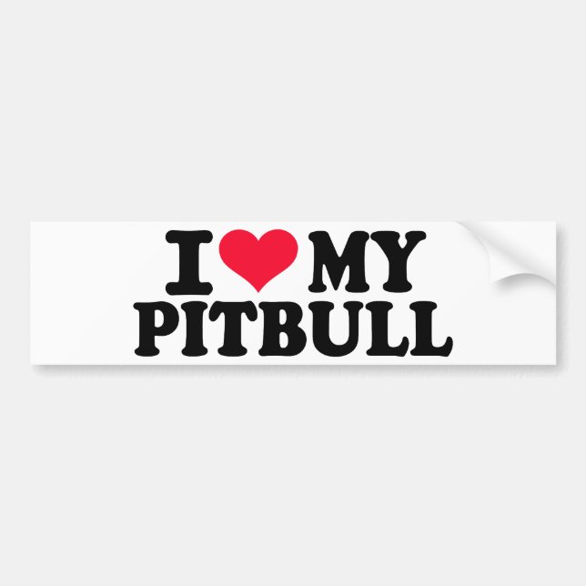 Adesivo Para Carro Eu amo meu Pitbull (Frente)