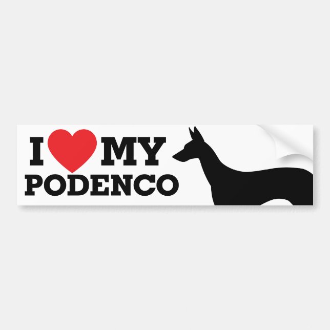 Adesivo Para Carro Eu amo meu Podenco (Frente)