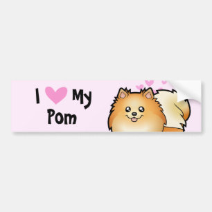 Adesivo Para Carro Eu amo meu Pomeranian