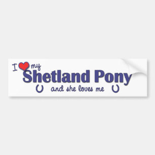 Adesivo Para Carro Eu amo meu pônei de Shetland (o pônei fêmea)