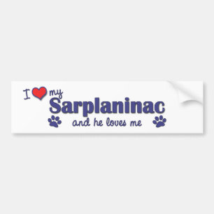 Adesivo Para Carro Eu amo meu Sarplaninac (o cão masculino)