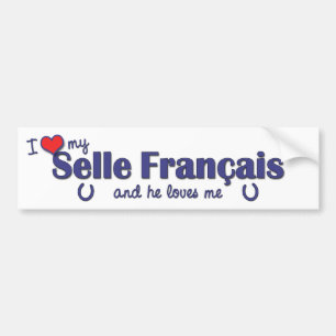 Adesivo Para Carro Eu amo meu Selle Francais (o cavalo masculino)