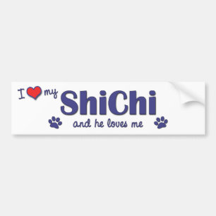 Adesivo Para Carro Eu amo meu ShiChi (o cão masculino)