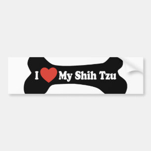 Adesivo Para Carro Eu amo meu Shih Tzu - osso de cão