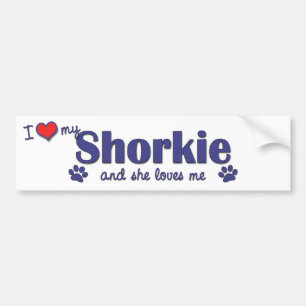 Adesivo Para Carro Eu amo meu Shorkie (o cão fêmea)