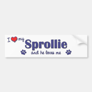 Adesivo Para Carro Eu amo meu Sprollie (o cão masculino)