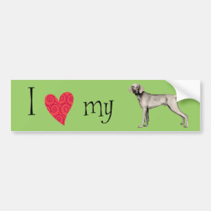 Adesivo Para Carro Eu amo meu Weimaraner