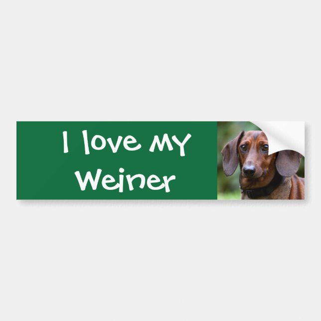 Adesivo Para Carro Eu amo meu Weiner (Frente)