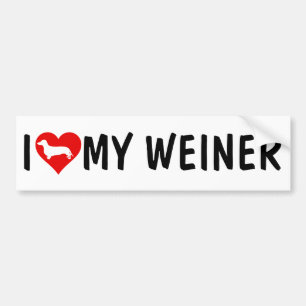 Adesivo Para Carro EU AMO MEU WEINER, Dachshund