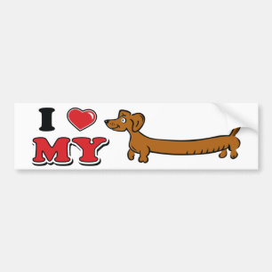 Adesivo Para Carro Eu amo meu Weiner - Dachshund