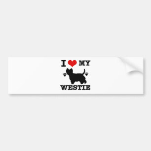 Adesivo Para Carro Eu amo meu westie