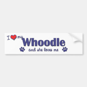 Adesivo Para Carro Eu amo meu Whoodle (o cão fêmea)