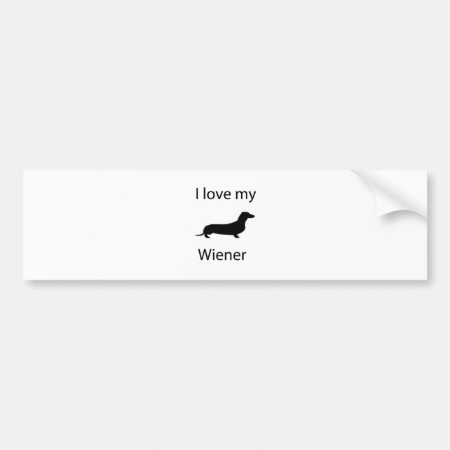 Adesivo Para Carro Eu amo meu wiener (Frente)