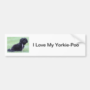 Adesivo Para Carro Eu amo meu Yorkie-Poo