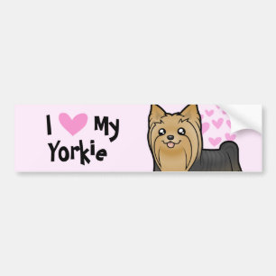 Adesivo Para Carro Eu amo meu yorkshire terrier (cabelo longo nenhum