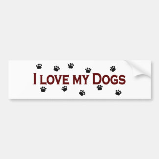 Adesivo Para Carro Eu amo meus cães