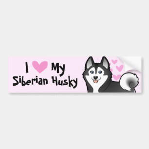 Adesivo Para Carro Eu amo meus rouco Siberian/Malamute do Alasca