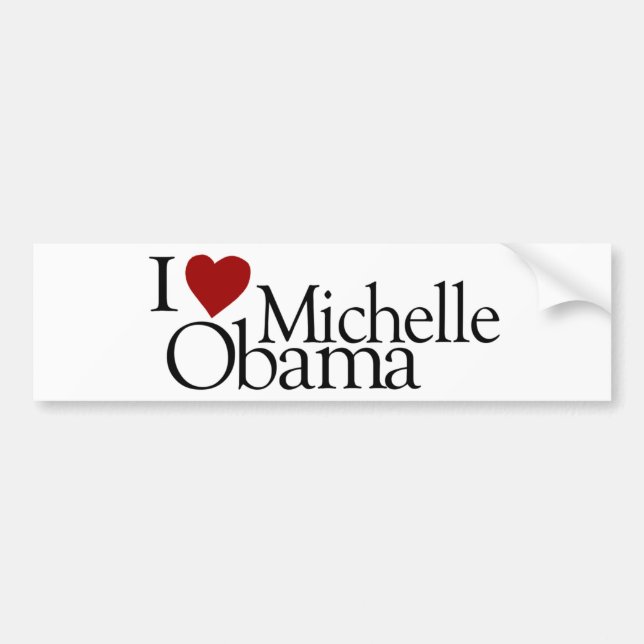 Adesivo Para Carro Eu amo Michelle Obama (Frente)