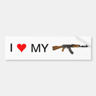 Adesivo Para Carro Eu amo minha arma. (AK-47)