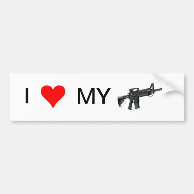 Adesivo Para Carro Eu amo minha arma (AR-15) (Frente)
