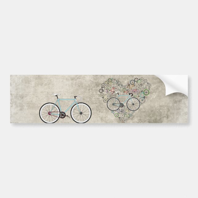 Adesivo Para Carro Eu amo minha bicicleta (Frente)