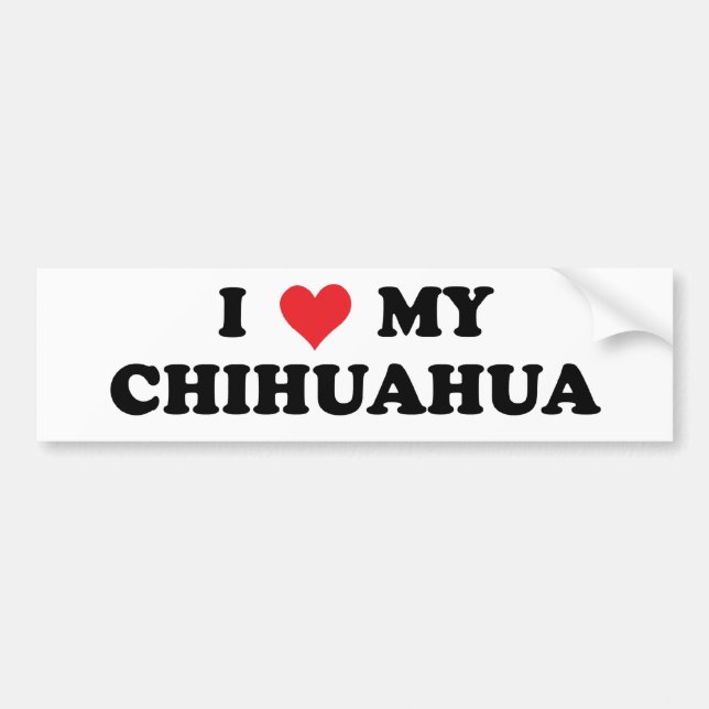 Adesivo Para Carro Eu amo minha chihuahua (Frente)