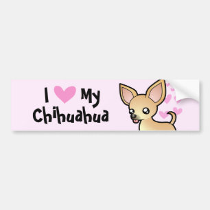 Adesivo Para Carro Eu amo minha chihuahua (alise o casaco)