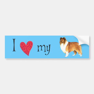 Adesivo Para Carro Eu amo minha Collie