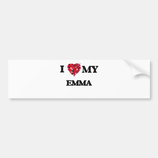 Adesivo Para Carro Eu amo minha Emma (Frente)