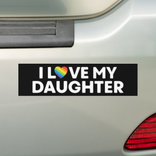 Adesivo Para Carro Eu Amo Minha Filha Pai LGBT Mãe