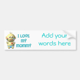 Adesivo Para Carro Eu amo minha mamãe Bouncing Baby with Heart & Rat