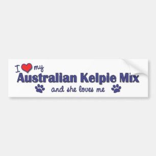 Adesivo Para Carro Eu amo minha mistura australiana do Kelpie (o cão