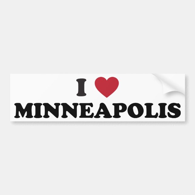 Adesivo Para Carro Eu amo Minneapolis Minnesota (Frente)
