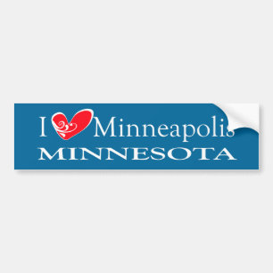 Adesivo Para Carro Eu Amo Minneapolis Minnesota